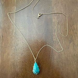 Long necklace w turquoise pendant